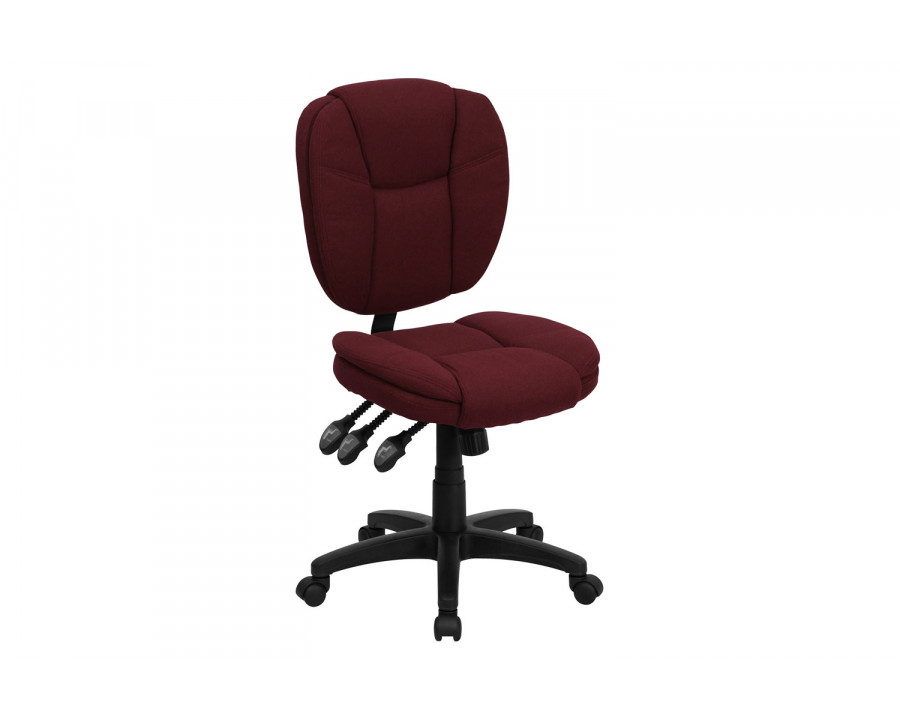 BLNK Caroline Fabric Multifunction Swivel Ergonomic Task Office Chair with Pillow Top Cushioning - Burgundy