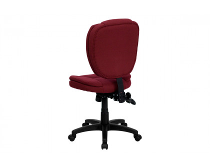 BLNK Caroline Fabric Multifunction Swivel Ergonomic Task Office Chair with Pillow Top Cushioning - Burgundy