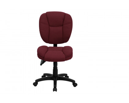 BLNK Caroline Fabric Multifunction Swivel Ergonomic Task Office Chair with Pillow Top Cushioning - Burgundy