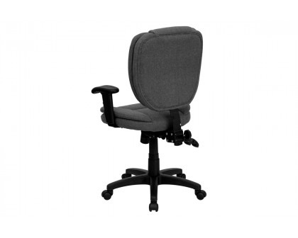 BLNK Caroline Fabric Multifunction Swivel Ergonomic Task Office Chair with Pillow Top Cushioning - Gray, with Arms