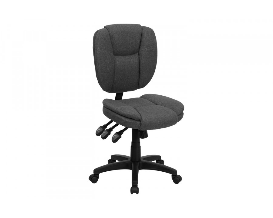 BLNK Caroline Fabric Multifunction Swivel Ergonomic Task Office Chair with Pillow Top Cushioning - Gray