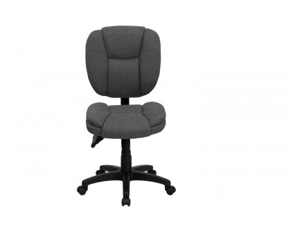 BLNK Caroline Fabric Multifunction Swivel Ergonomic Task Office Chair with Pillow Top Cushioning - Gray