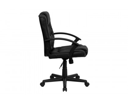 BLNK - Lindon LeatherSoft Mid-Back Swivel Task Office Chair with Arms