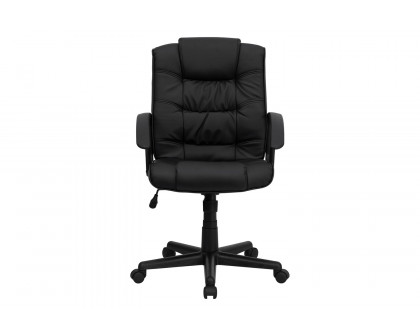 BLNK - Lindon LeatherSoft Mid-Back Swivel Task Office Chair with Arms