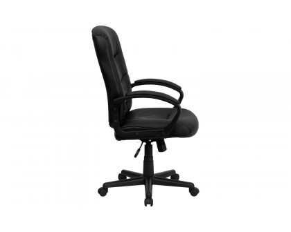 BLNK - Chelsea LeatherSoft Mid-Back Executive Swivel Office Chair with Three Line Horizontal Stitch Back and Arms