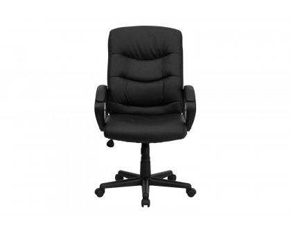 BLNK - Chelsea LeatherSoft Mid-Back Executive Swivel Office Chair with Three Line Horizontal Stitch Back and Arms