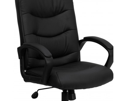 BLNK - Chelsea LeatherSoft Mid-Back Executive Swivel Office Chair with Three Line Horizontal Stitch Back and Arms