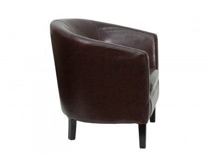 BLNK Lauren LeatherSoft Barrel Shaped Guest Chair with Wooden Legs