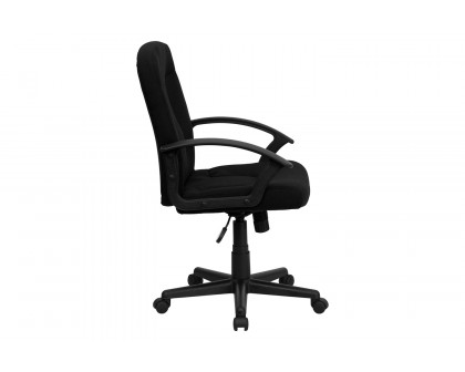 BLNK Garver Fabric Mid-Back Executive Swivel Office Chair with Nylon Arms - Black