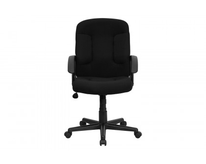 BLNK Garver Fabric Mid-Back Executive Swivel Office Chair with Nylon Arms - Black