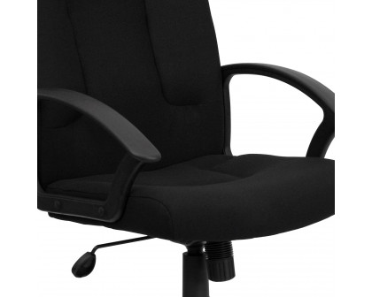 BLNK Garver Fabric Mid-Back Executive Swivel Office Chair with Nylon Arms - Black