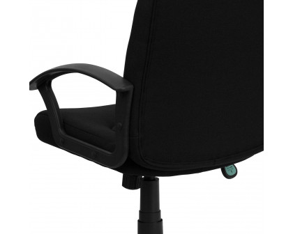 BLNK Garver Fabric Mid-Back Executive Swivel Office Chair with Nylon Arms - Black