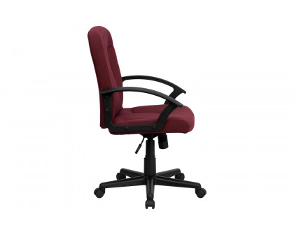 BLNK Garver Fabric Mid-Back Executive Swivel Office Chair with Nylon Arms - Burgundy