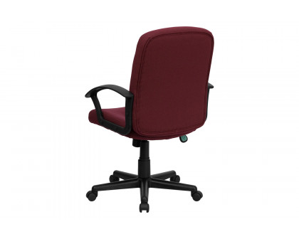 BLNK Garver Fabric Mid-Back Executive Swivel Office Chair with Nylon Arms - Burgundy