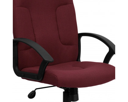 BLNK Garver Fabric Mid-Back Executive Swivel Office Chair with Nylon Arms - Burgundy