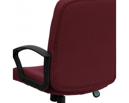 BLNK Garver Fabric Mid-Back Executive Swivel Office Chair with Nylon Arms - Burgundy