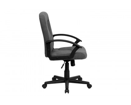 BLNK Garver Fabric Mid-Back Executive Swivel Office Chair with Nylon Arms - Gray