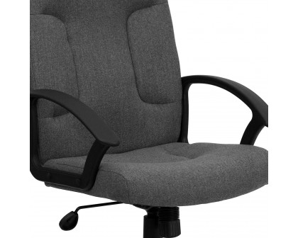 BLNK Garver Fabric Mid-Back Executive Swivel Office Chair with Nylon Arms - Gray