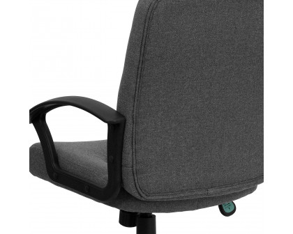 BLNK Garver Fabric Mid-Back Executive Swivel Office Chair with Nylon Arms - Gray