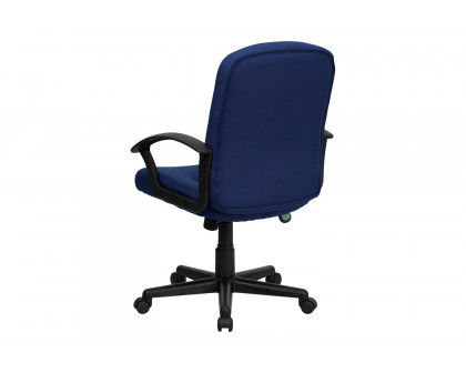 BLNK Garver Fabric Mid-Back Executive Swivel Office Chair with Nylon Arms - Navy