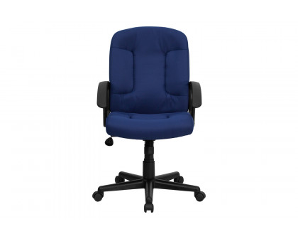 BLNK Garver Fabric Mid-Back Executive Swivel Office Chair with Nylon Arms - Navy