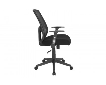 BLNK Salerno Series High-Back Black Mesh Office Chair - Black, with Arms