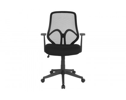 BLNK Salerno Series High-Back Black Mesh Office Chair - Black, with Arms