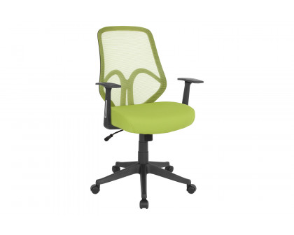 BLNK Salerno Series High-Back Black Mesh Office Chair - Green, with Arms