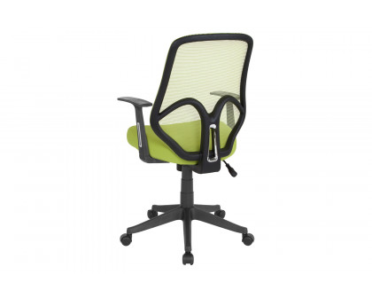 BLNK Salerno Series High-Back Black Mesh Office Chair - Green, with Arms