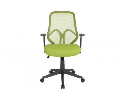 BLNK Salerno Series High-Back Black Mesh Office Chair - Green, with Arms