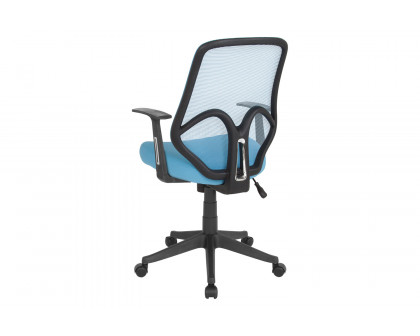 BLNK Salerno Series High-Back Black Mesh Office Chair - Light Blue, with Arms