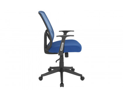 BLNK Salerno Series High-Back Black Mesh Office Chair - Navy, with Arms