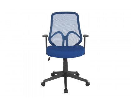 BLNK Salerno Series High-Back Black Mesh Office Chair - Navy, with Arms