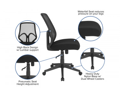 BLNK Salerno Series High-Back Black Mesh Office Chair - Black