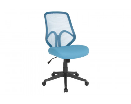 BLNK Salerno Series High-Back Black Mesh Office Chair - Light Blue