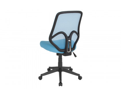 BLNK Salerno Series High-Back Black Mesh Office Chair - Light Blue