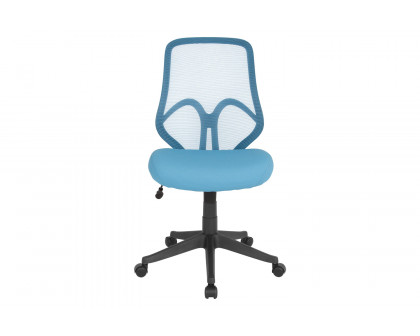 BLNK Salerno Series High-Back Black Mesh Office Chair - Light Blue