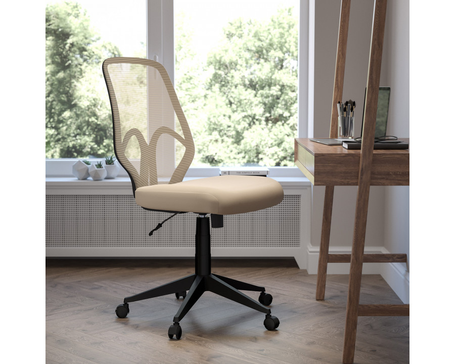 BLNK Salerno Series High-Back Black Mesh Office Chair - Light Brown