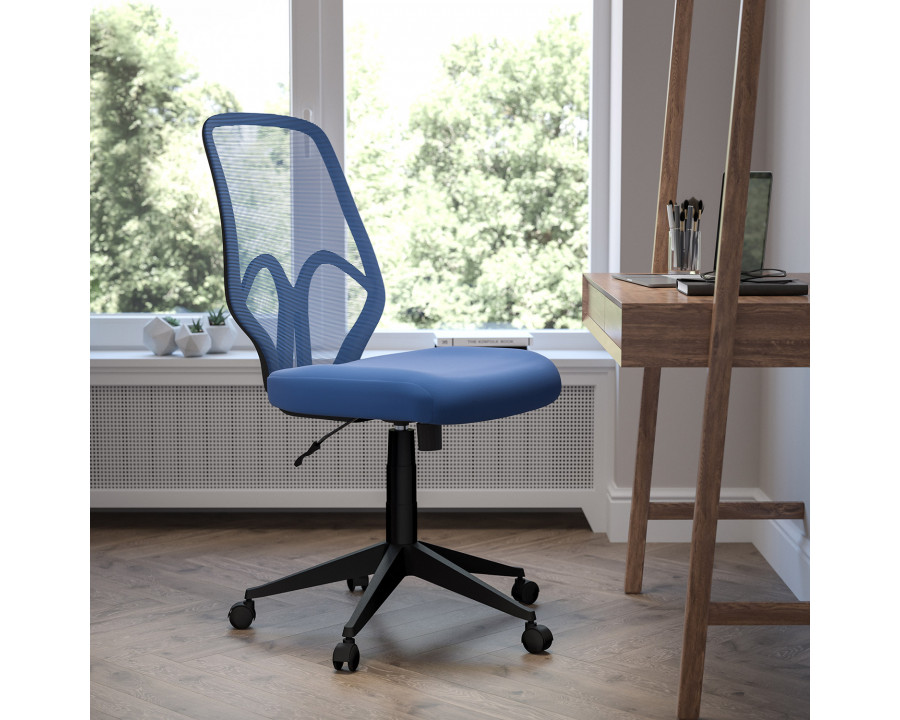 BLNK Salerno Series High-Back Black Mesh Office Chair - Navy