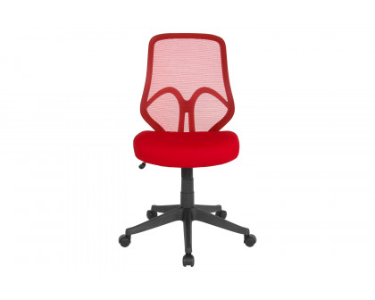 BLNK Salerno Series High-Back Black Mesh Office Chair - Red