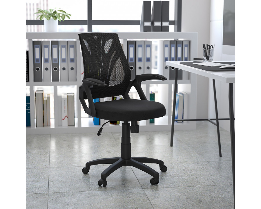 BLNK Sam Mid-Back Mesh Swivel Task Office Chair with Open Arms