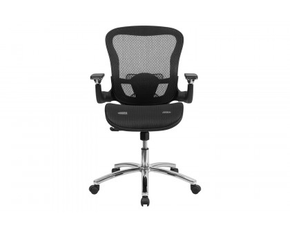 BLNK - Sam Mid-Back Mesh Executive Swivel Ergonomic Office Chair with Synchro-Tilt and Height Adjustable Flip-Up Arms