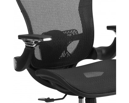 BLNK - Sam Mid-Back Mesh Executive Swivel Ergonomic Office Chair with Synchro-Tilt and Height Adjustable Flip-Up Arms