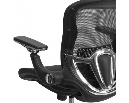 BLNK - Sam Mid-Back Mesh Executive Swivel Ergonomic Office Chair with Synchro-Tilt and Height Adjustable Flip-Up Arms