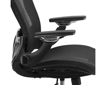 BLNK - Sam Mid-Back Mesh Executive Swivel Ergonomic Office Chair with Synchro-Tilt and Height Adjustable Flip-Up Arms