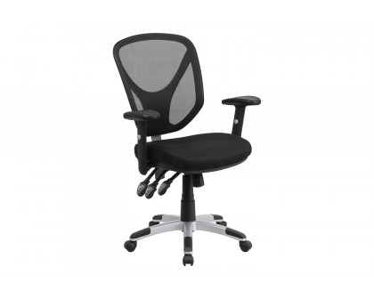 BLNK - Sam Mid-Back Mesh Multifunction Swivel Ergonomic Task Office Chair with Adjustable Arms