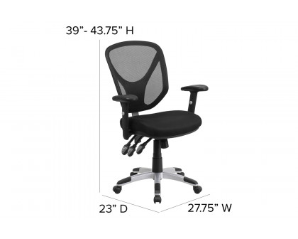 BLNK - Sam Mid-Back Mesh Multifunction Swivel Ergonomic Task Office Chair with Adjustable Arms