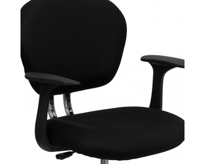 BLNK Beverly Mid-Back Mesh Padded Swivel Task Office Chair with Chrome Base - Black, with Arms