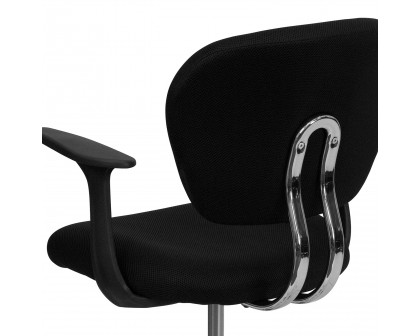 BLNK Beverly Mid-Back Mesh Padded Swivel Task Office Chair with Chrome Base - Black, with Arms