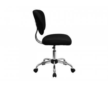 BLNK Beverly Mid-Back Mesh Padded Swivel Task Office Chair with Chrome Base - Black